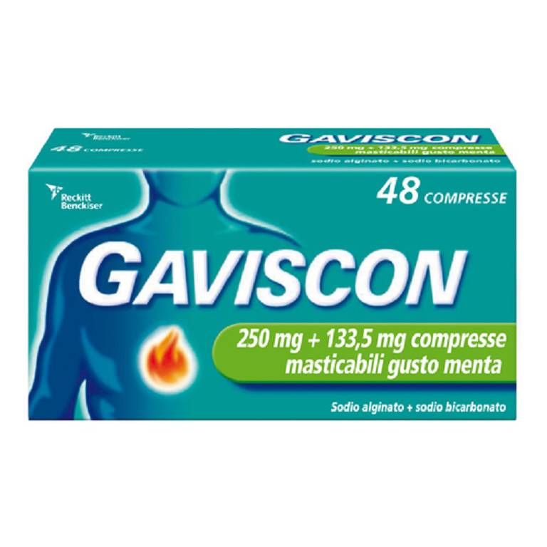 GAVISCON*48CPR MENT250+133,5MG